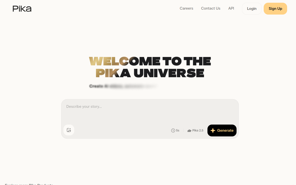 Screenshot von Pika Labs