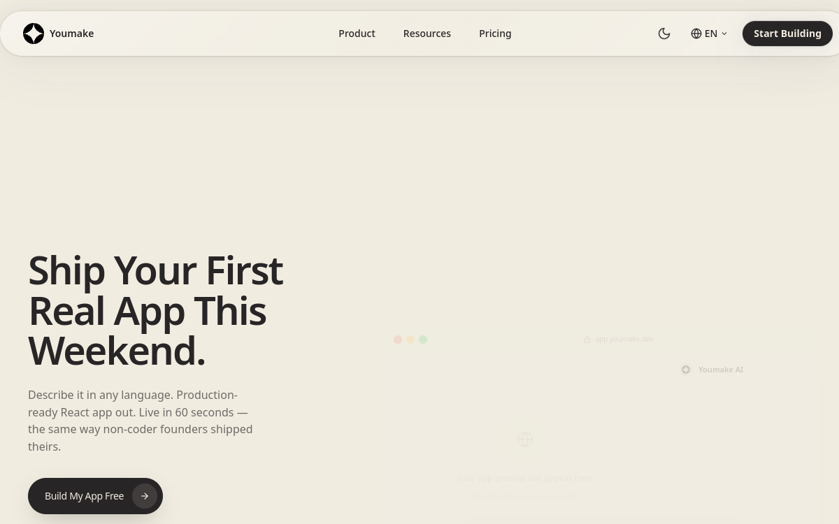 Screenshot von Youmake