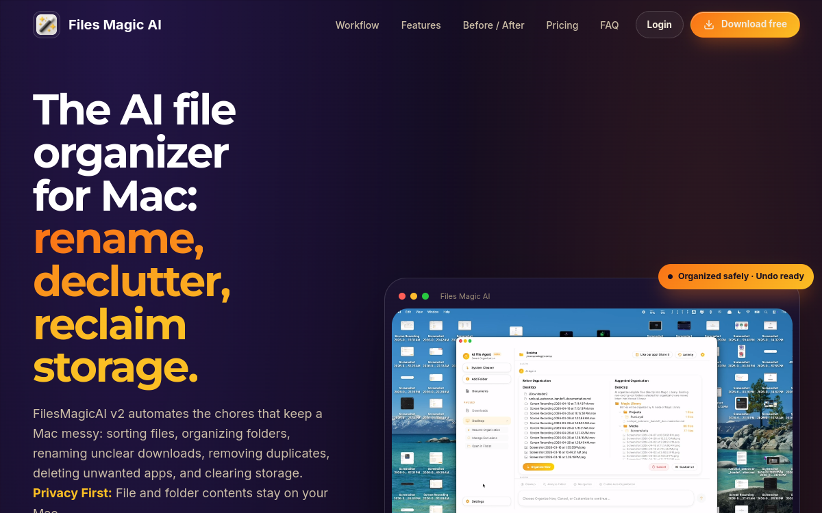 Screenshot von Files Magic AI