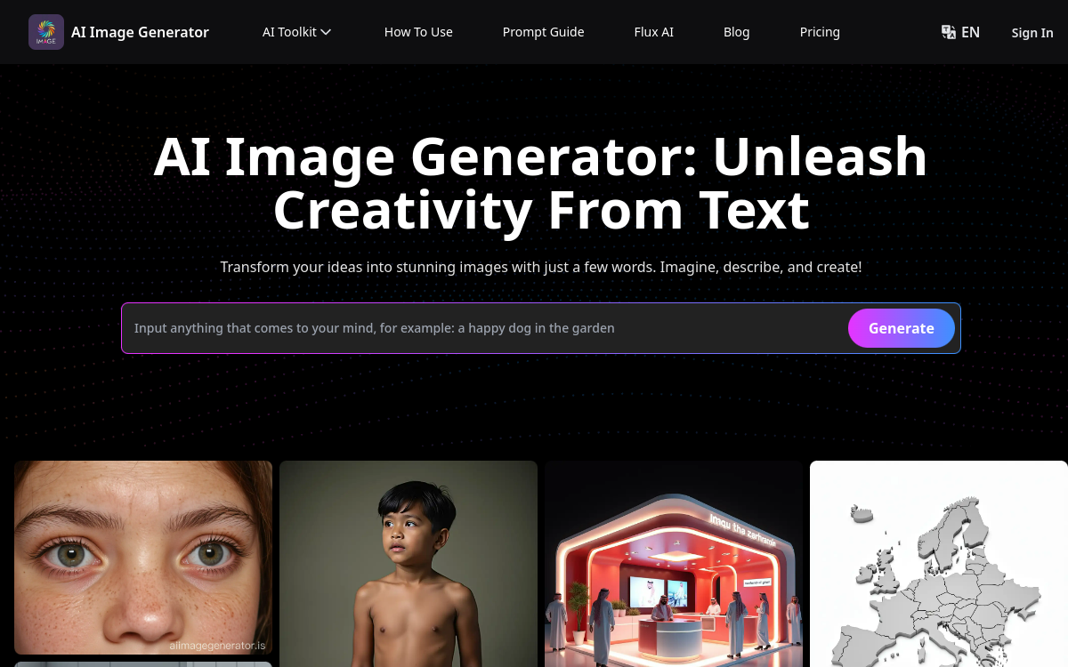 Screenshot von AI Image Generator