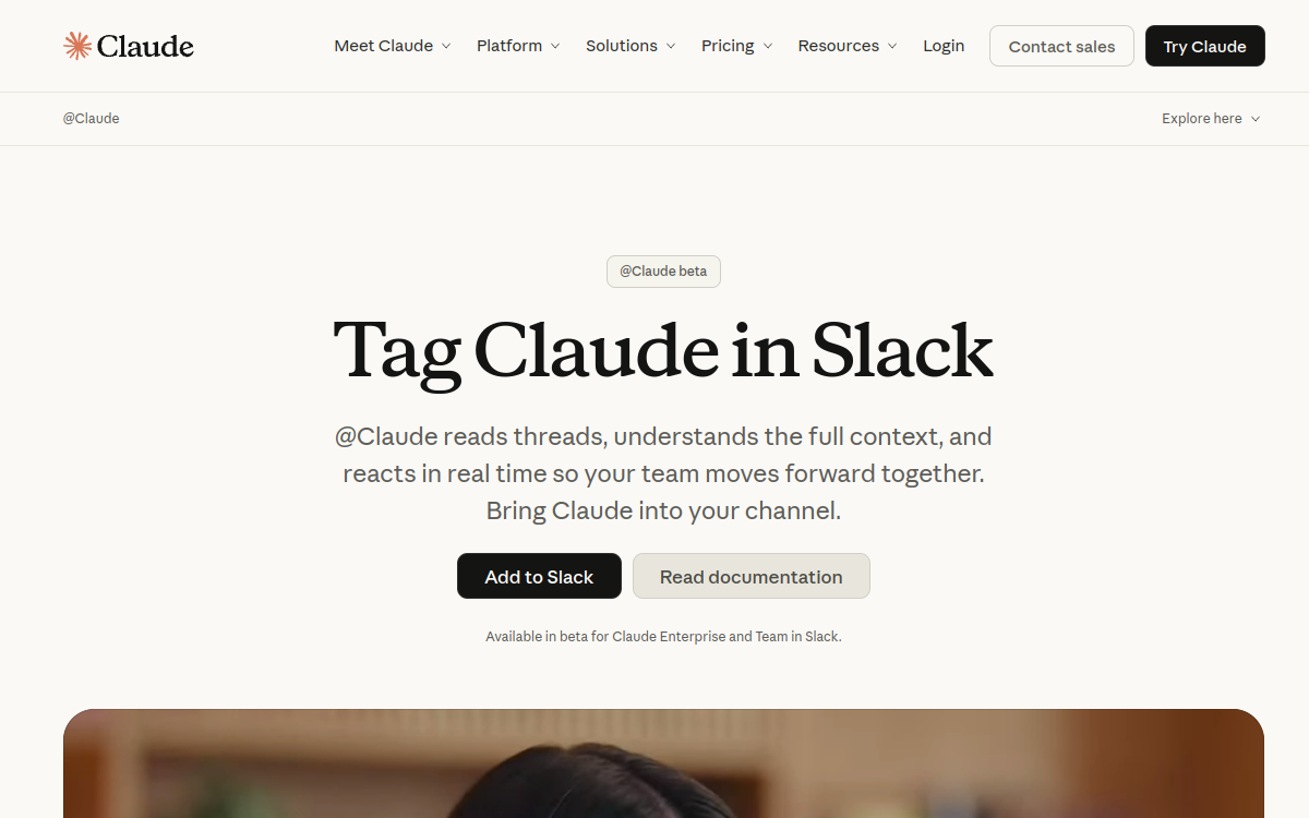 Screenshot von Claude in Slack