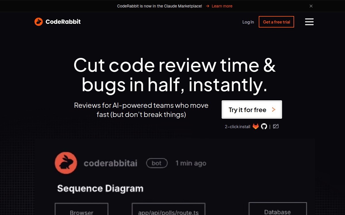 Screenshot von CodeRabbit