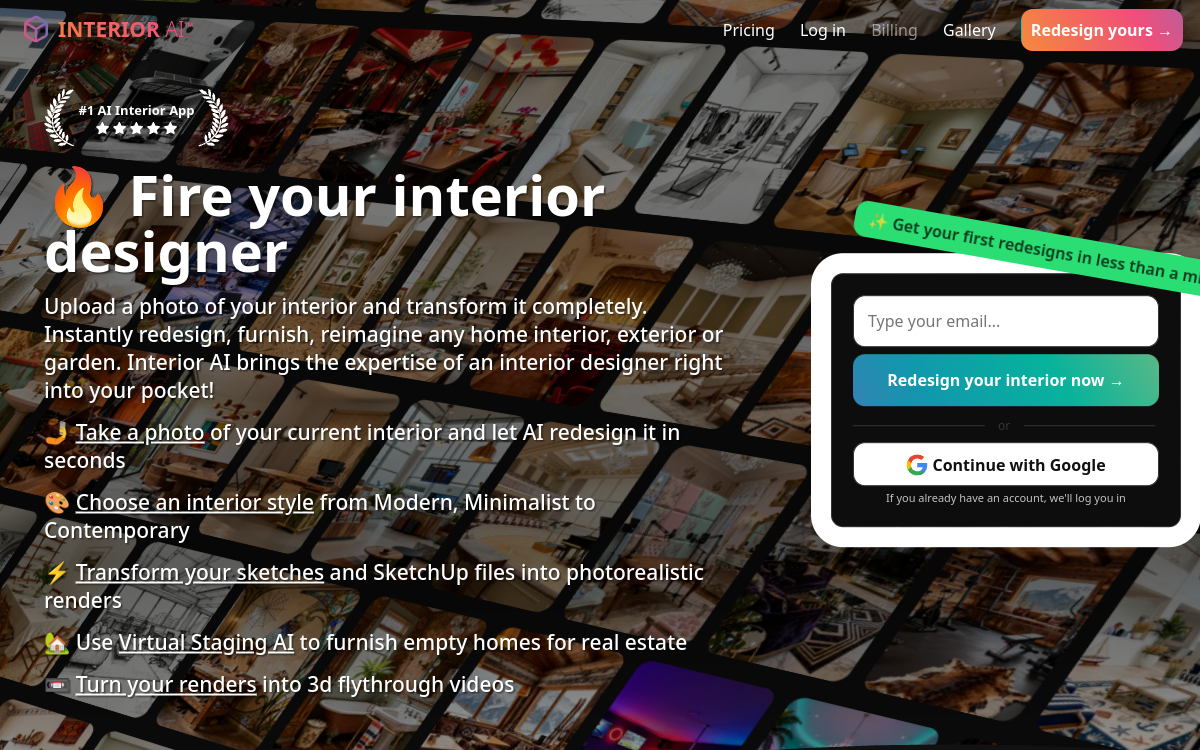 Screenshot von Interior AI