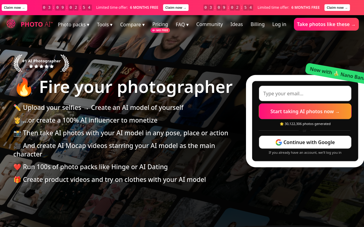 Screenshot von PhotoAI