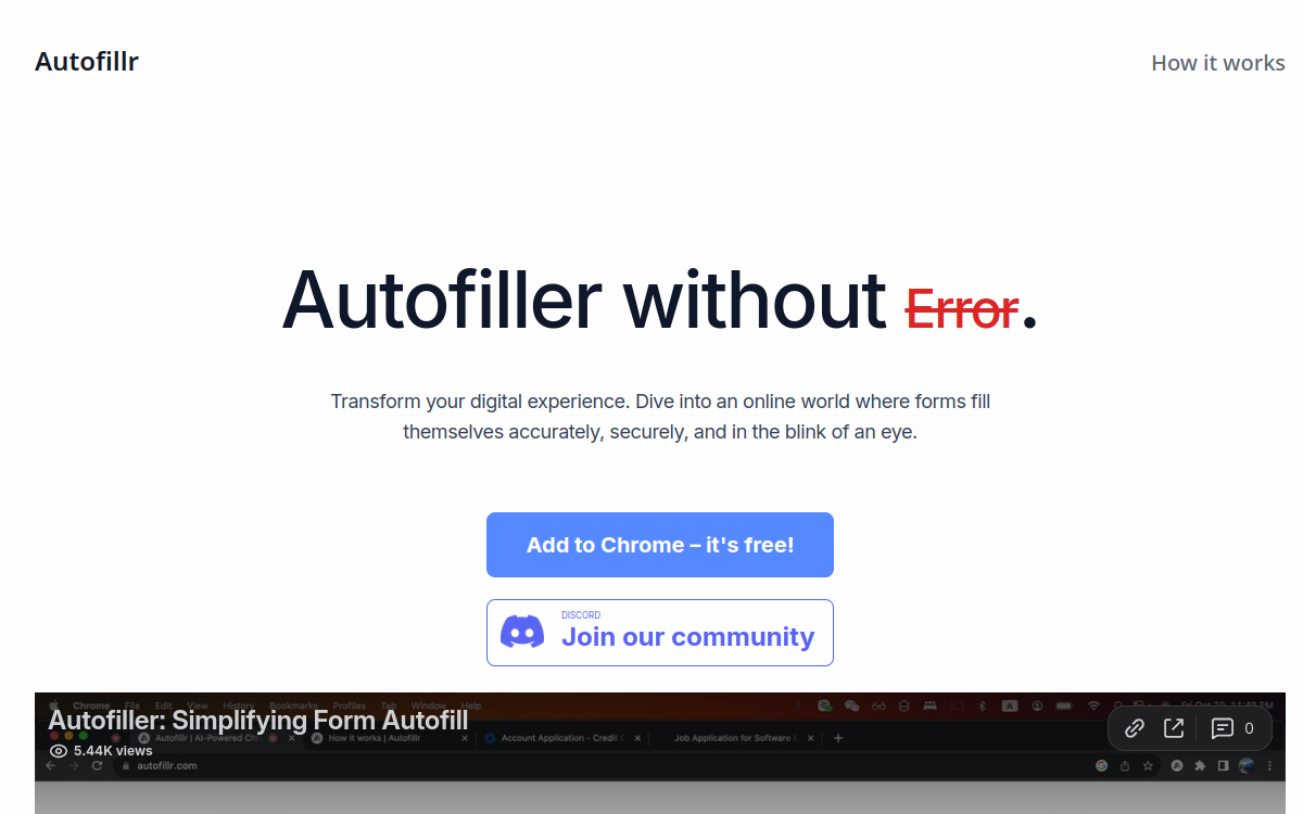 Screenshot von Autofillr