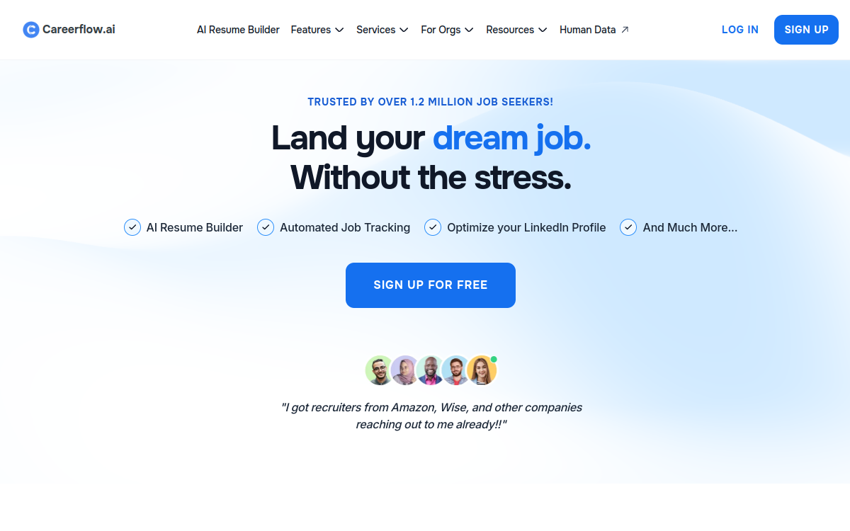 Screenshot von Careerflow