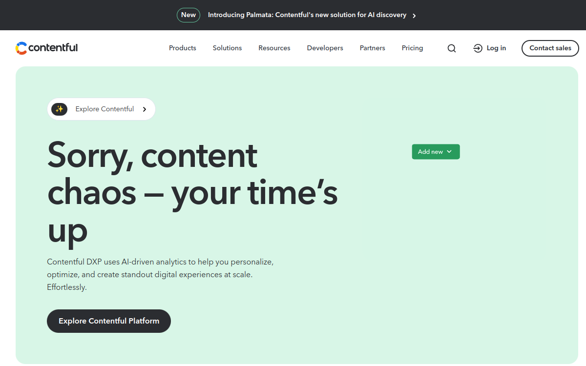 Screenshot von Contentful AI