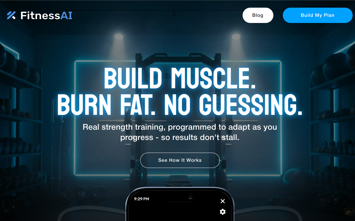Screenshot von FitnessAI