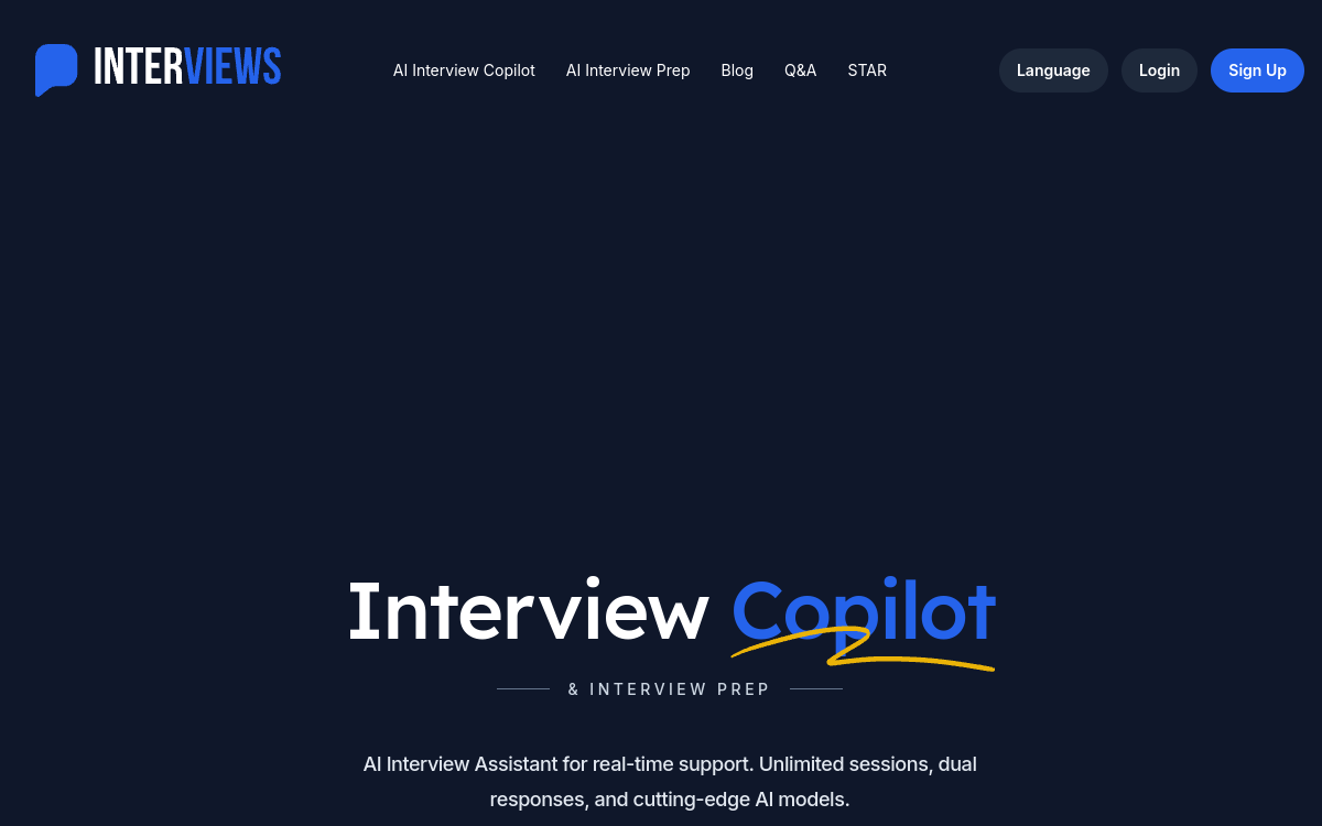 Screenshot von Interviews.chat