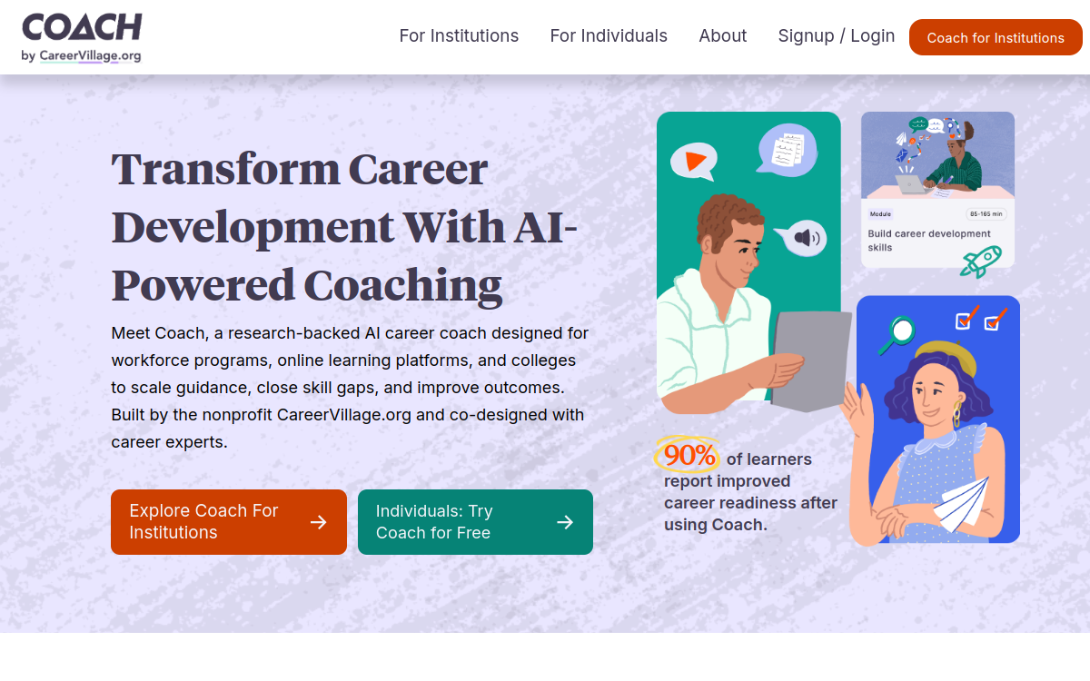 Screenshot von COACH by CareerVillage