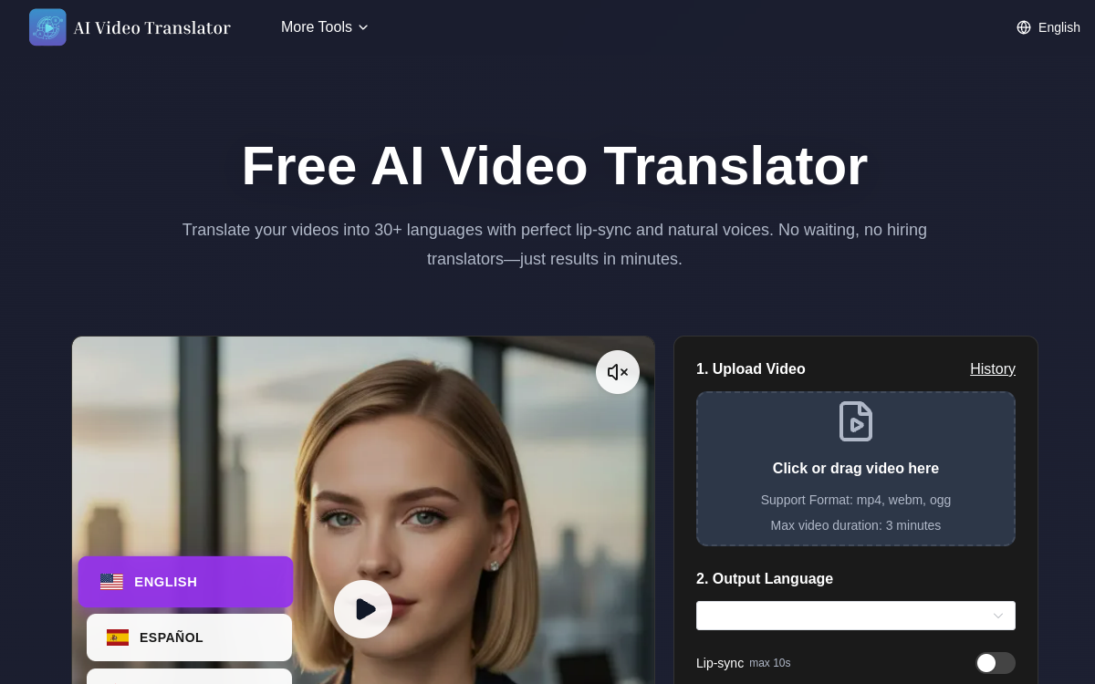 Screenshot von AI Video Translator