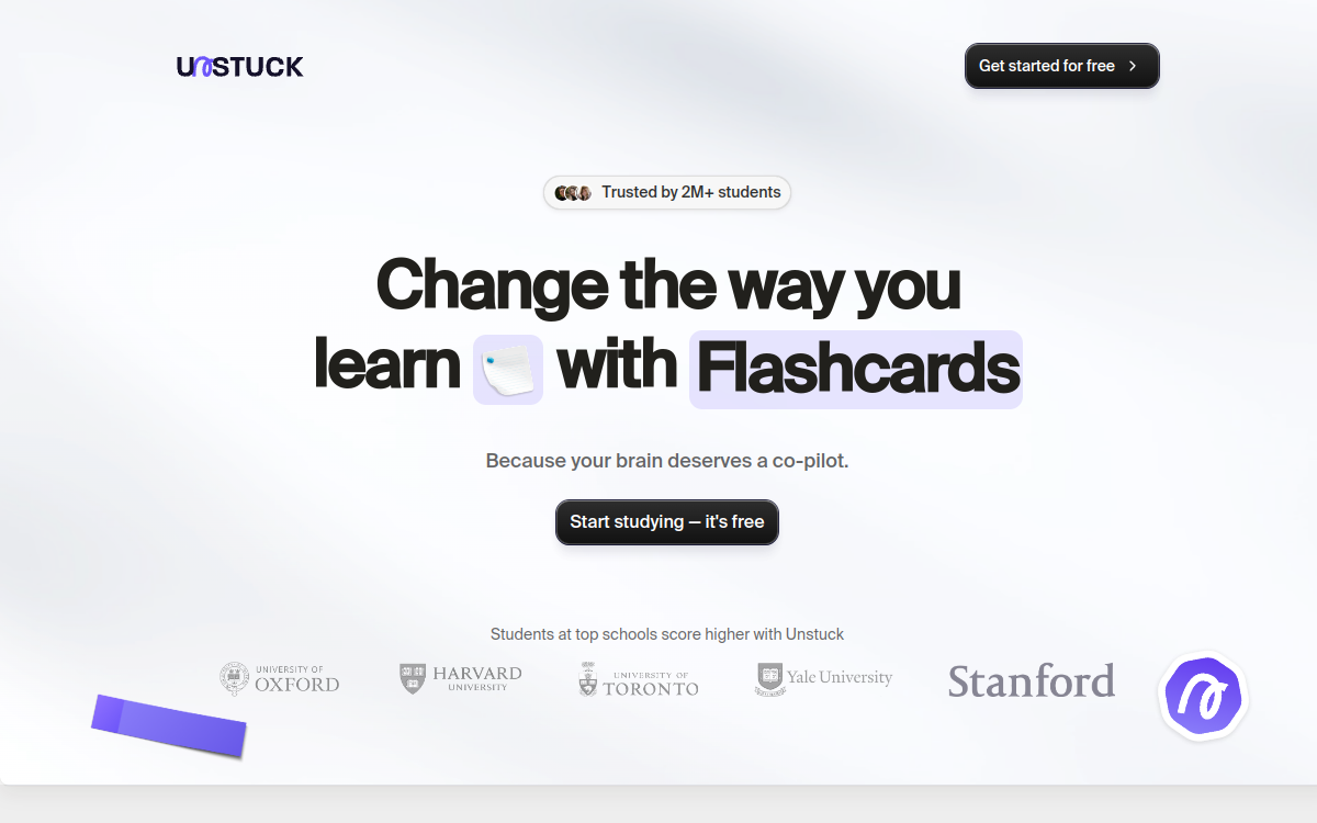 Screenshot von Unstuck Study