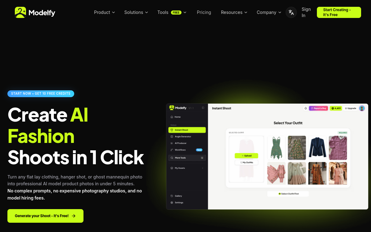 Screenshot von Modelfy