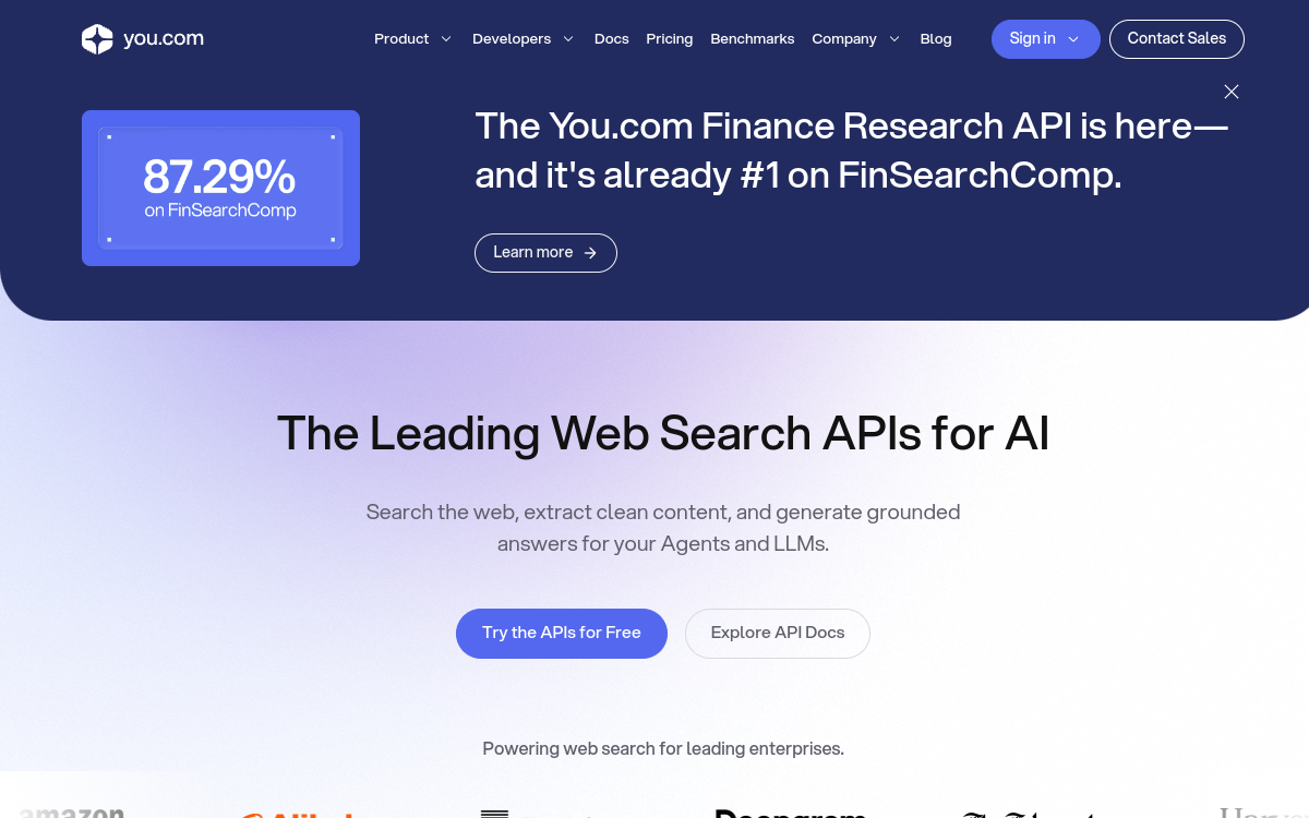 Screenshot von You.com