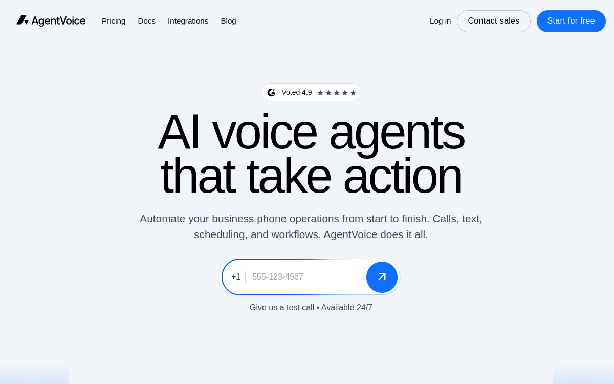 Screenshot von AgentVoice