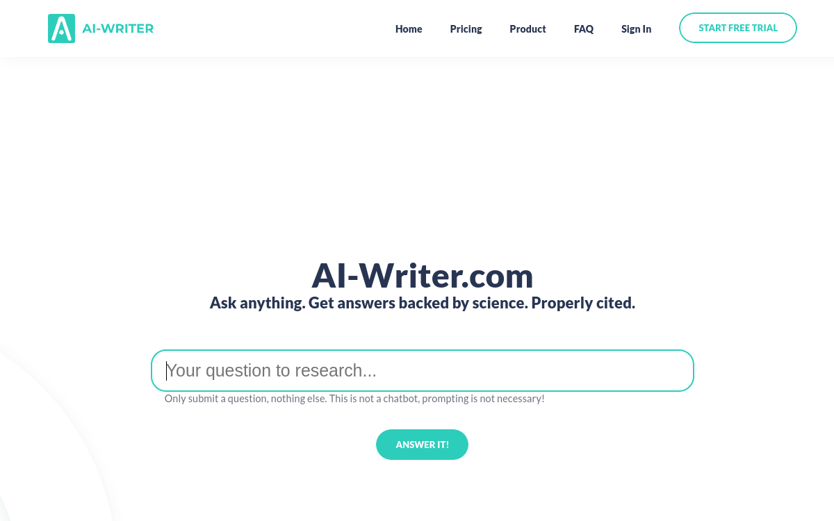 Screenshot von AI-Writer