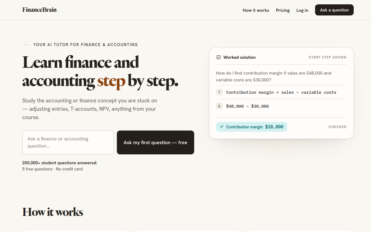 Screenshot von Finance Brain