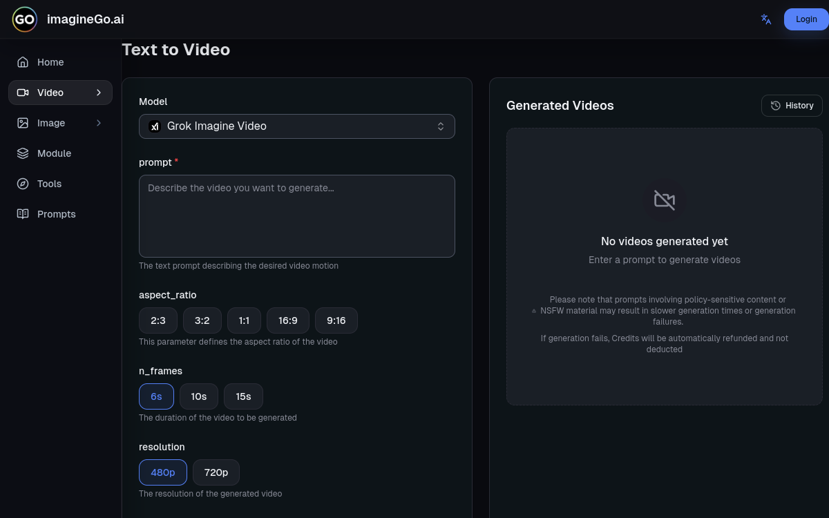 Screenshot von ImagineGo.ai