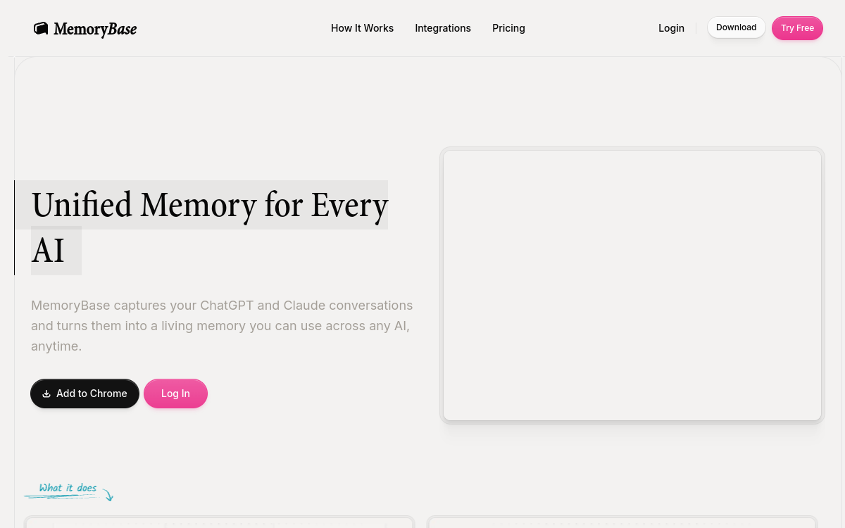 Screenshot von MemoryBase