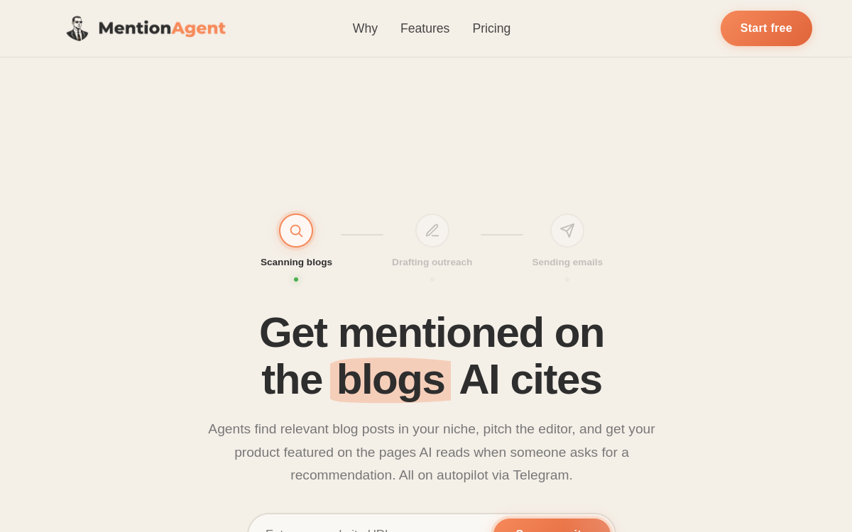 Screenshot von MentionAgent