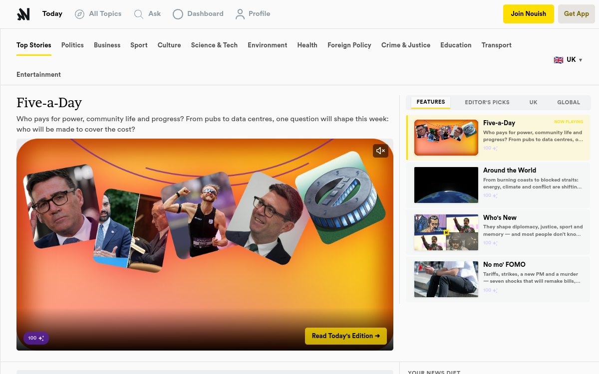 Screenshot von Nourish