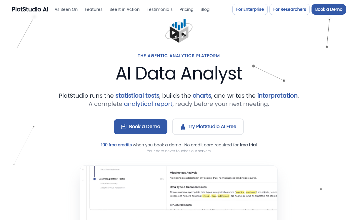 Screenshot von PlotStudio AI