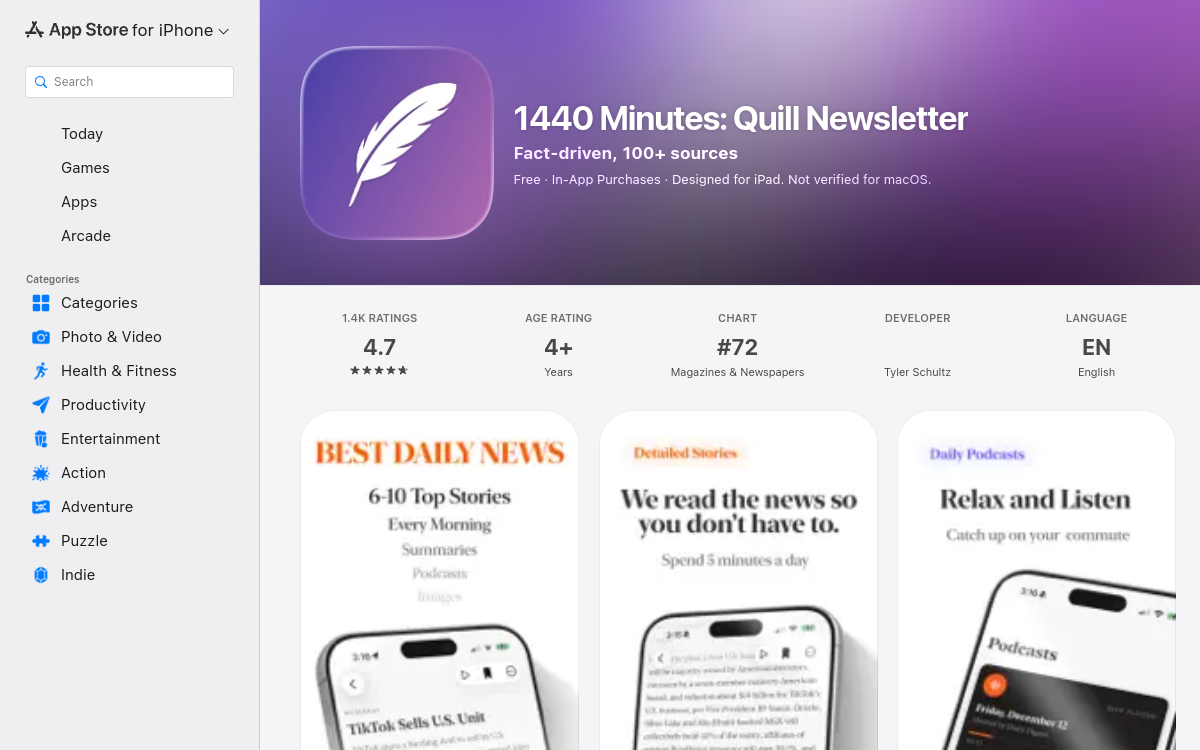 Screenshot von Quill – News Digest