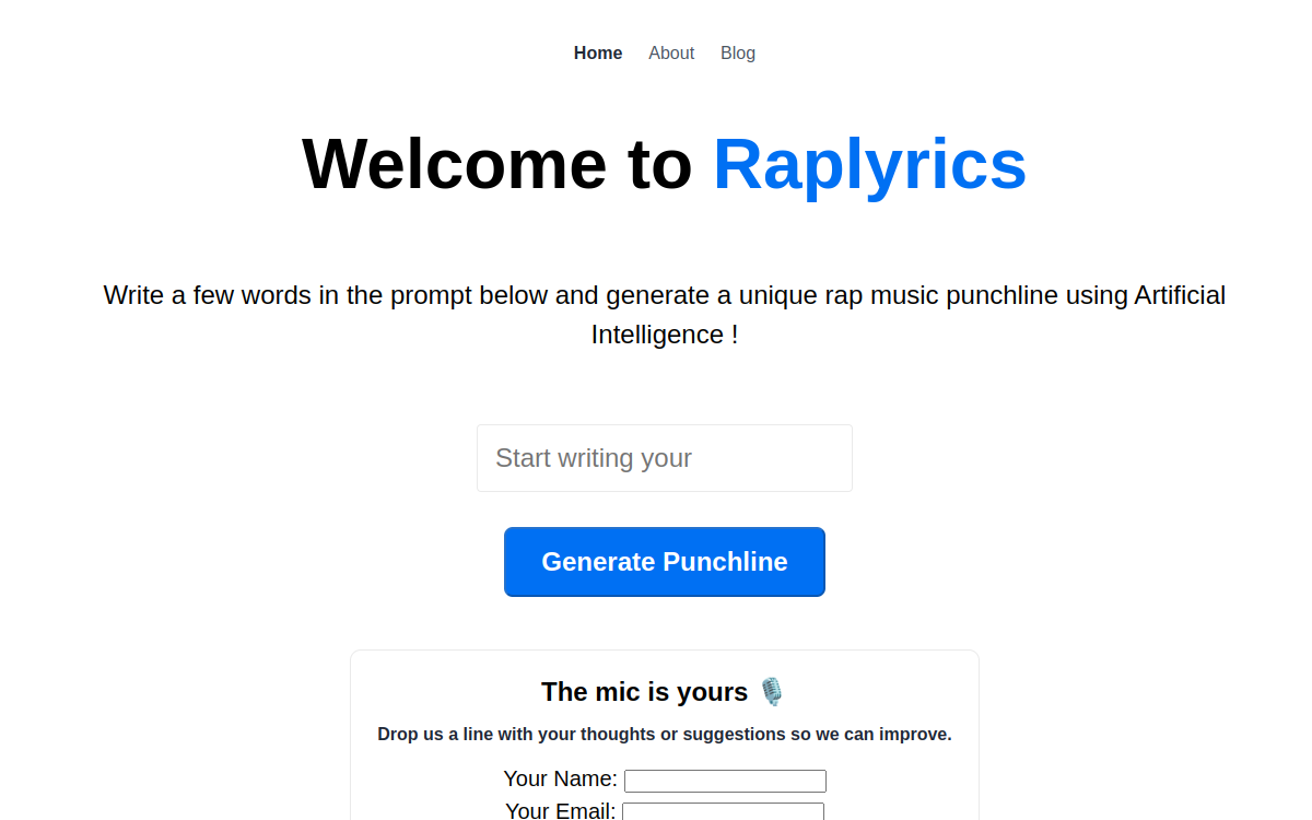 Screenshot von RapLyrics