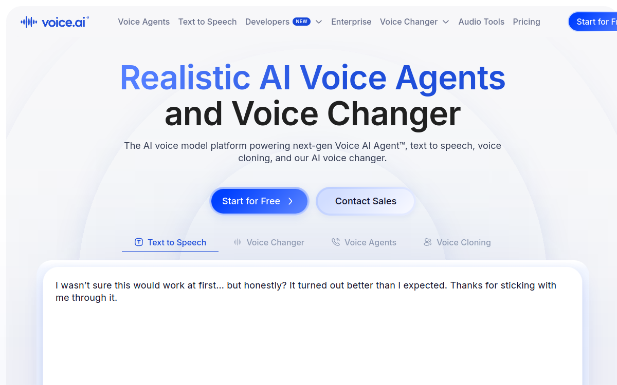 Screenshot von Voice.ai