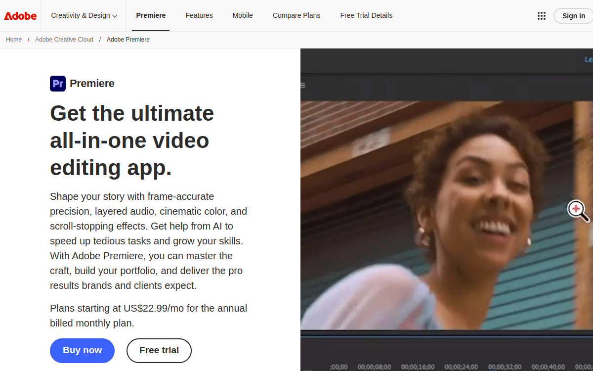 Screenshot von Adobe Premiere Pro
