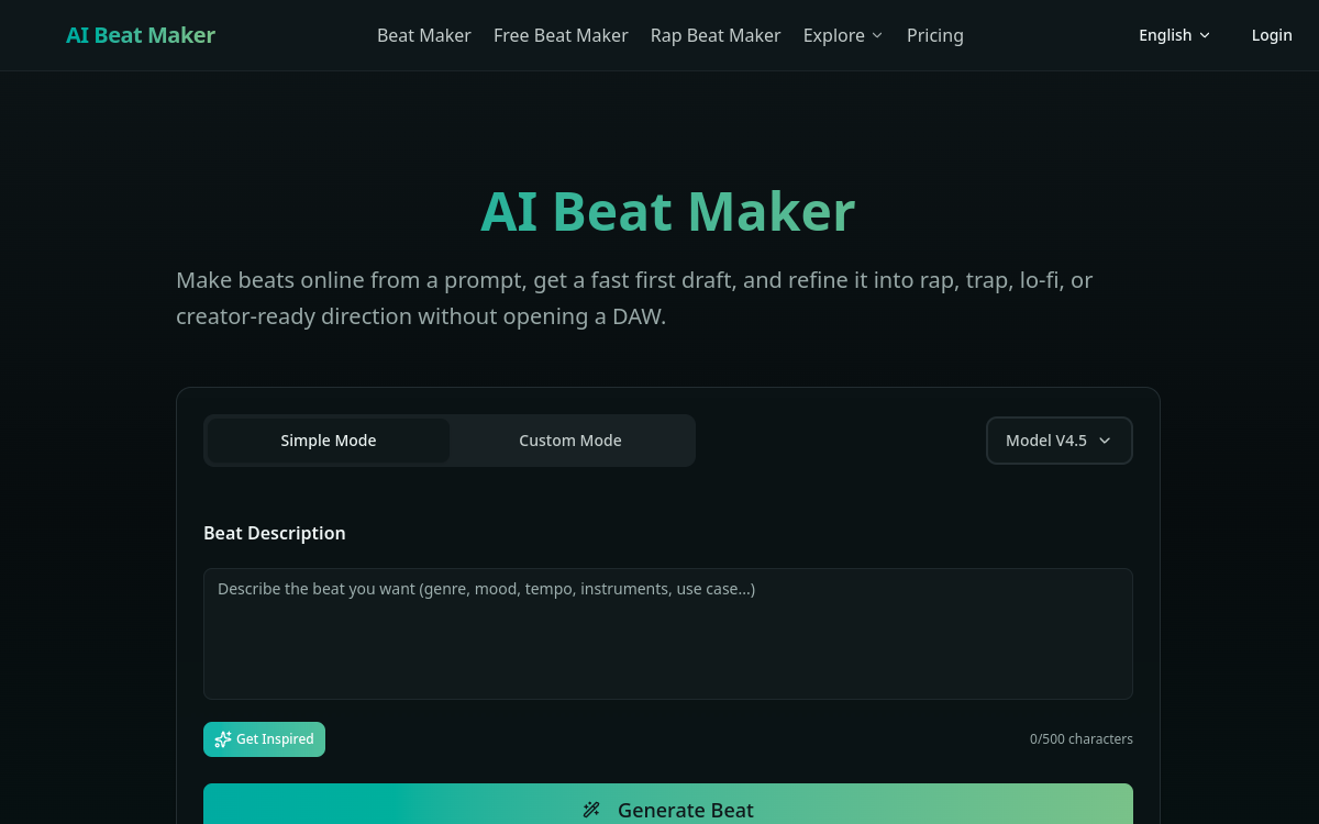 Screenshot von AI Beat Maker
