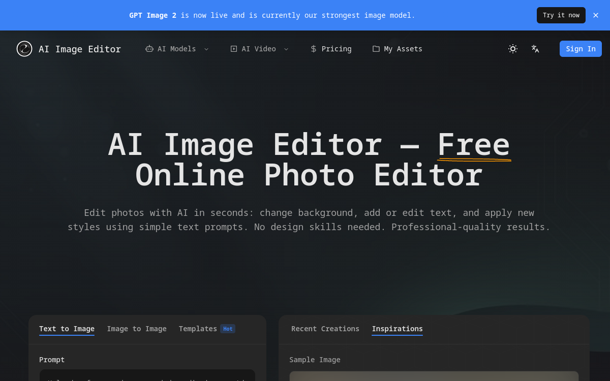 Screenshot von AI Image Edit