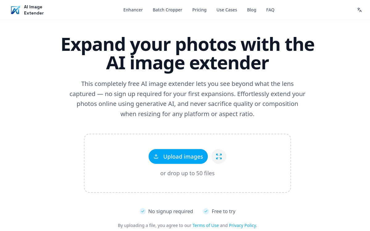 Screenshot von AI Image Extender