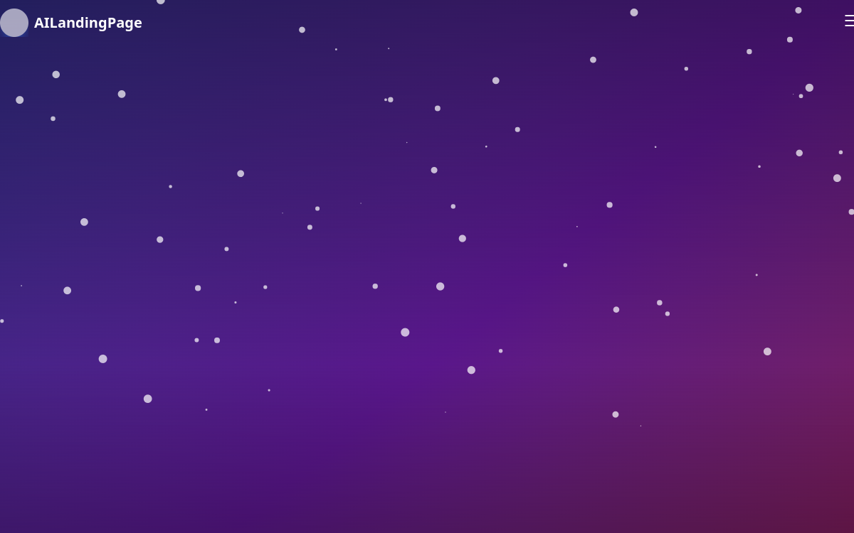 Screenshot von AI Landing Page