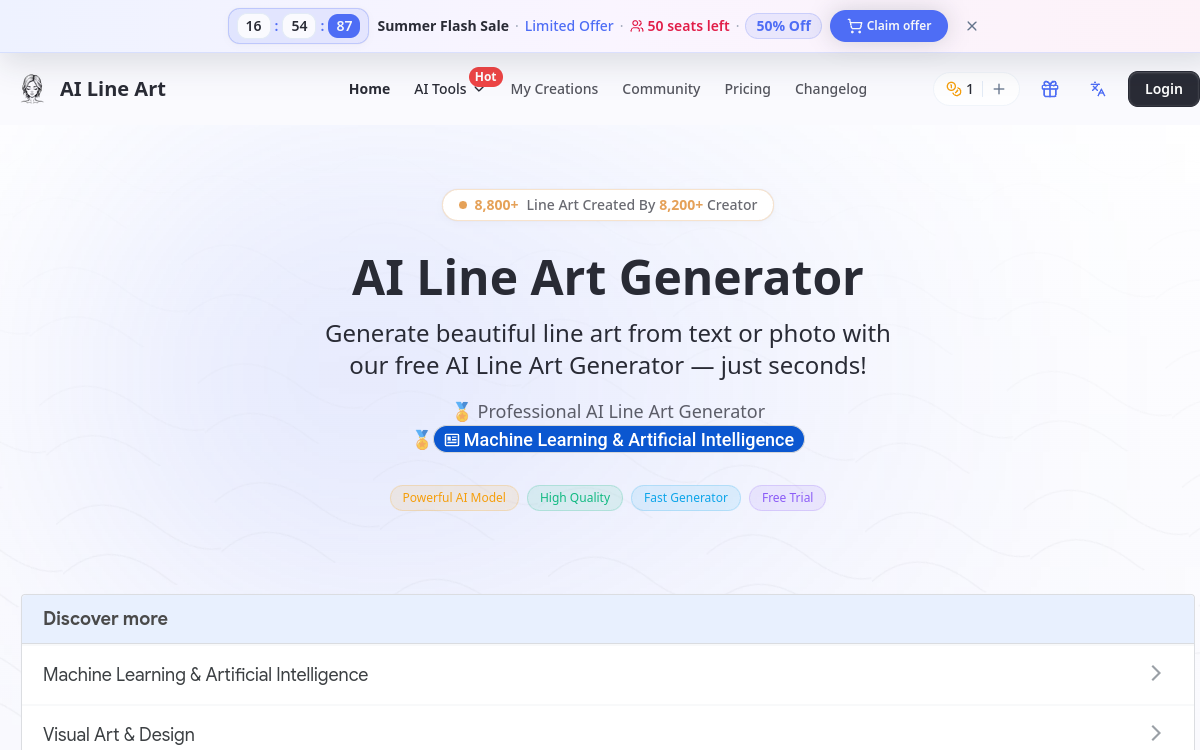 Screenshot von AI Line Art