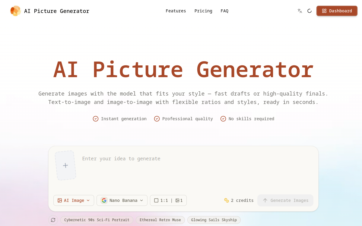 Screenshot von AI Picture Generator