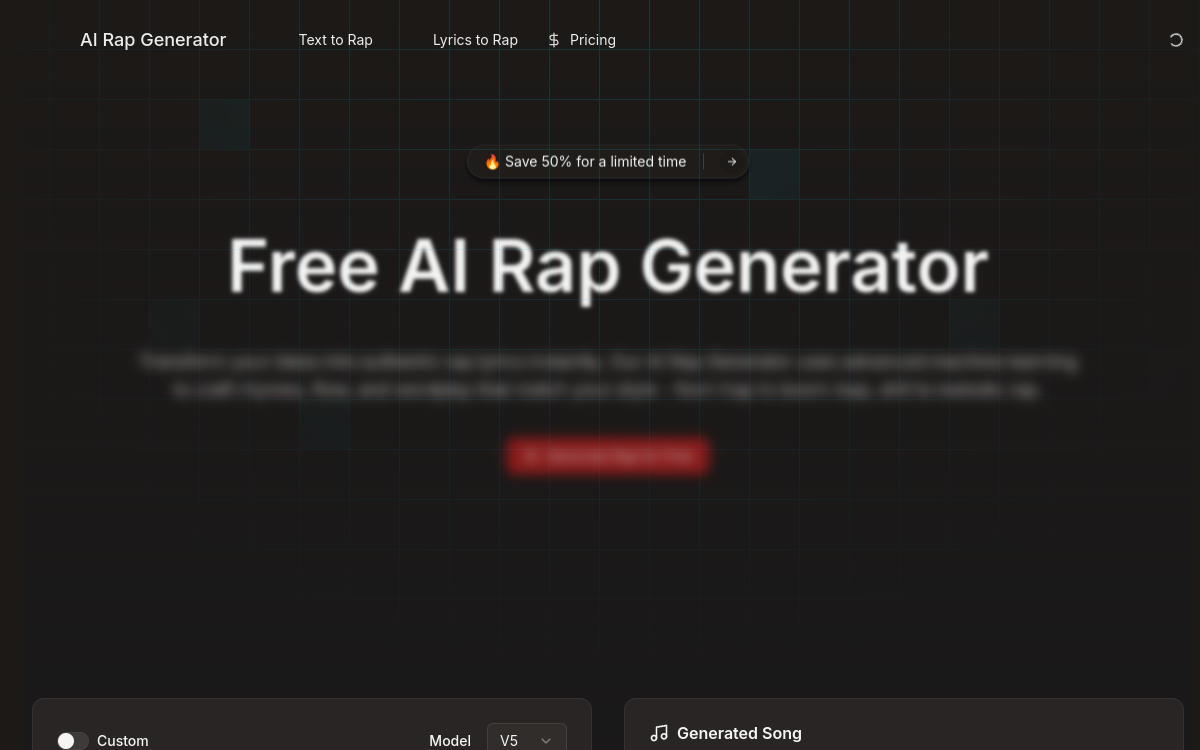 Screenshot von AI Rap Generator