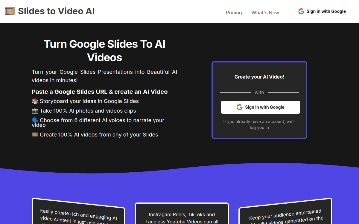 Screenshot von SlidesToVideos