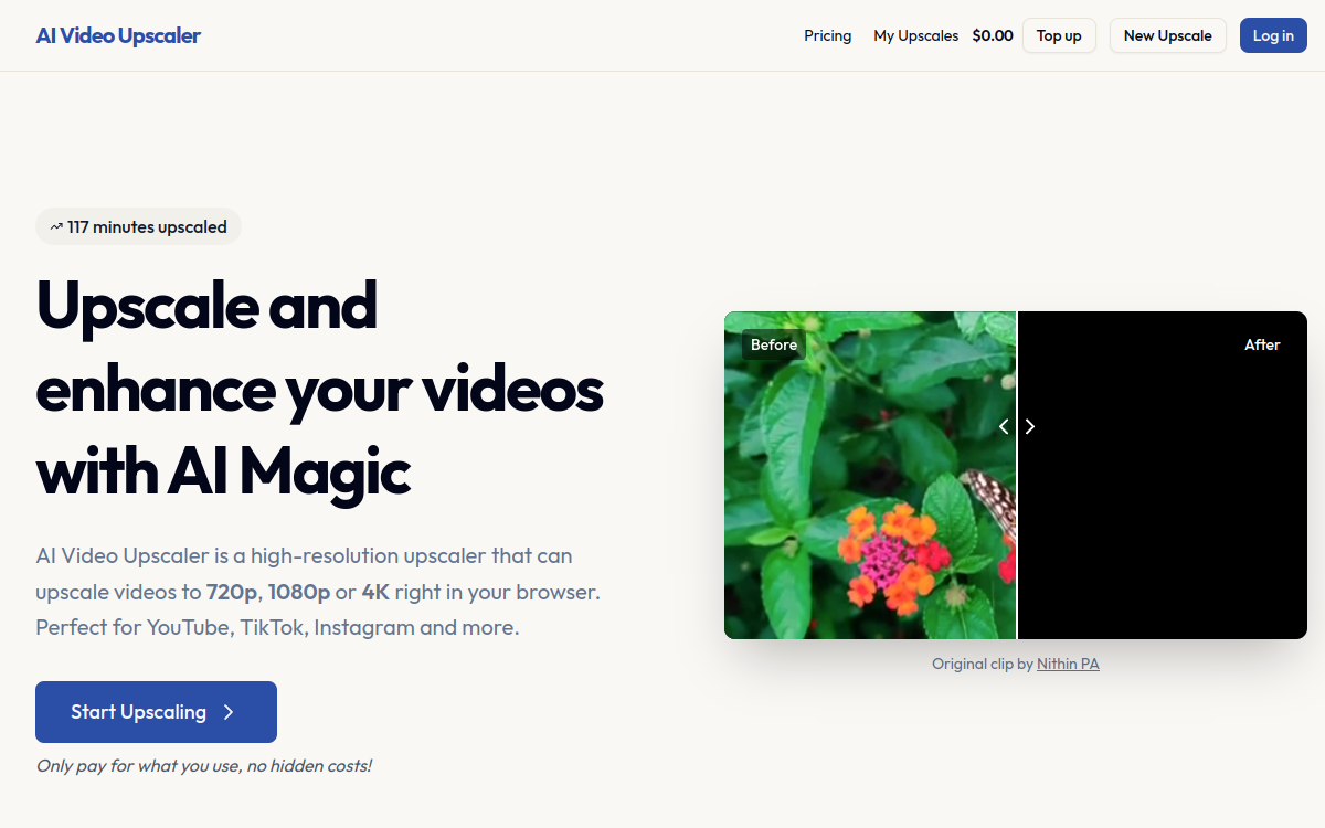Screenshot von AI Video Upscaler