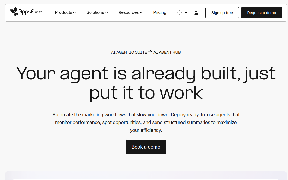 Screenshot von AppsFlyer AI Agents Hub