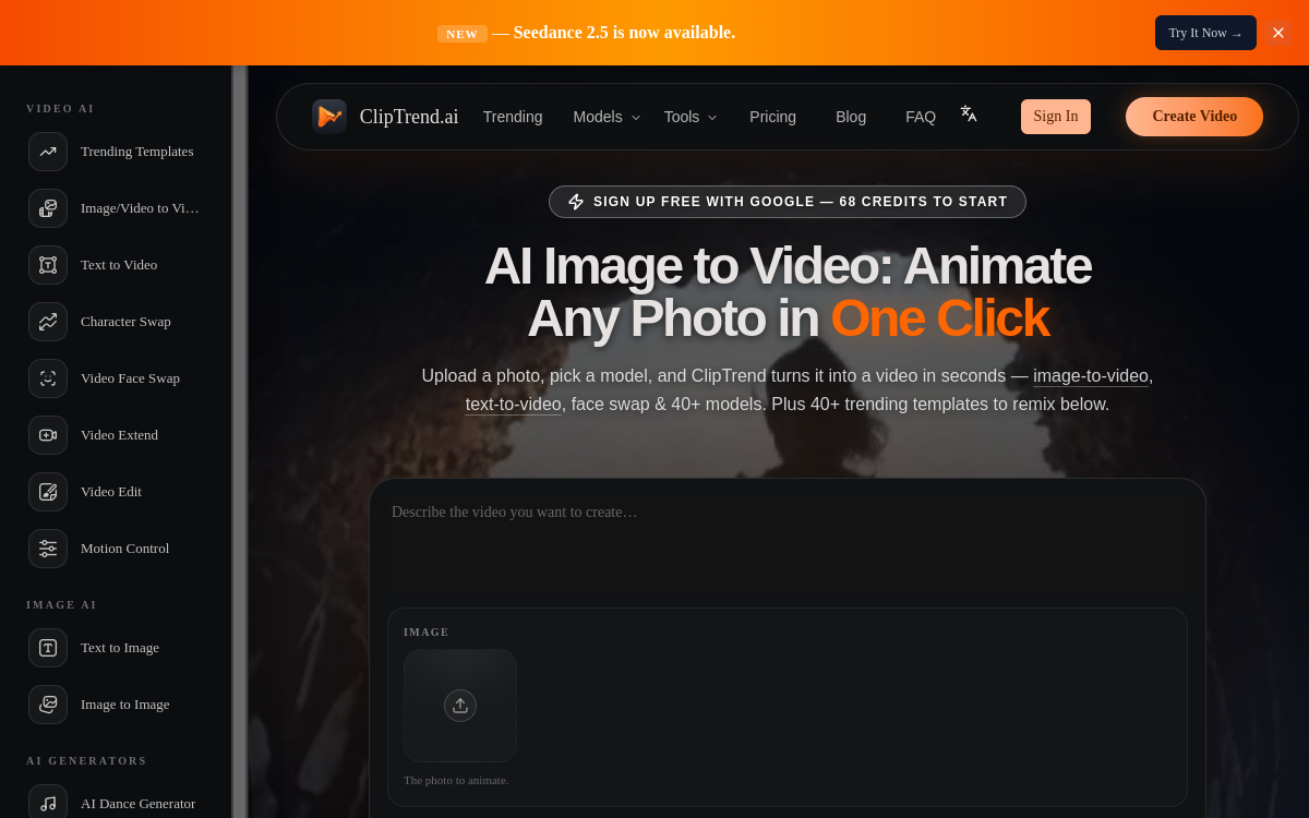 Screenshot von ClipTrend